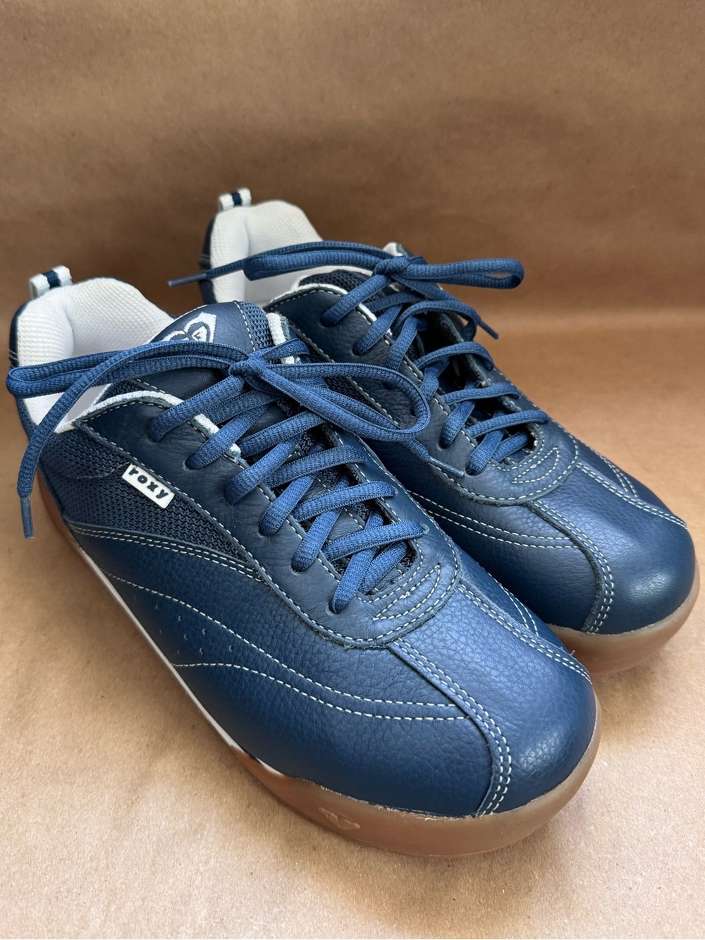 Roxy Blue Leather Sneakers. Size 9
